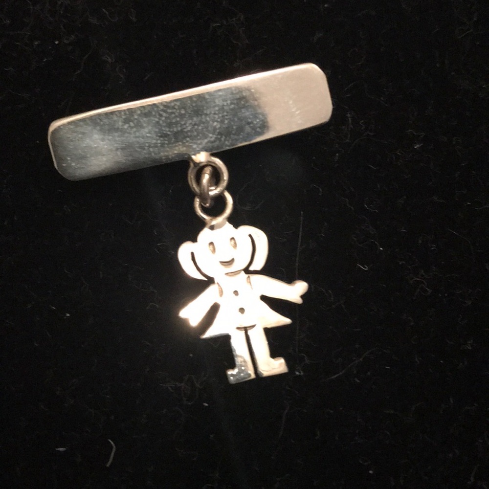 NEW - Sterling Silver 925 Girl Bar Pendant